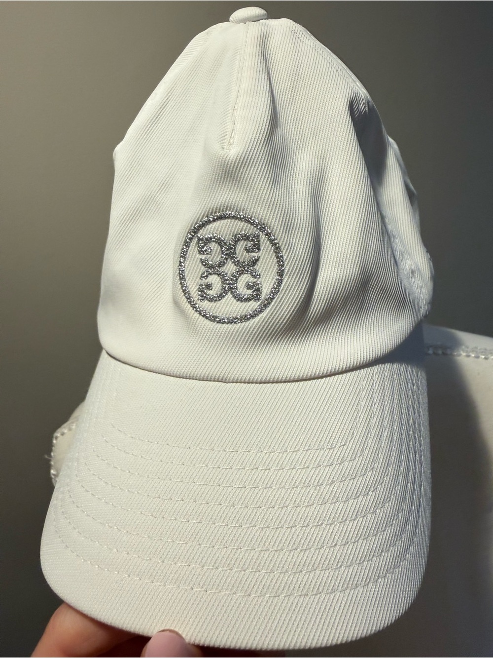 G/FORE White Baseball Cap with Silver Logo Emblem